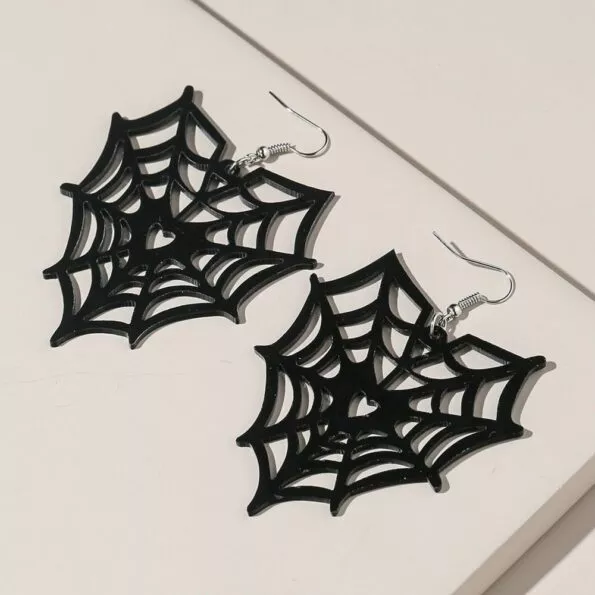 brinco acrilico halloween grande coracao circulo oco aranha web gota brincos para Brinco Acrílico halloween grande coração círculo oco aranha web gota brincos para meninas cobweb balançar brincos festival charme jóias