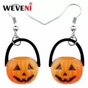 Brinco Acrílico Halloween Pumpkin Sorriso Brincos Dangle Gota Novo Longa Planta Presente Jóias Para Mulheres Meninas Presente Feminino Atacado