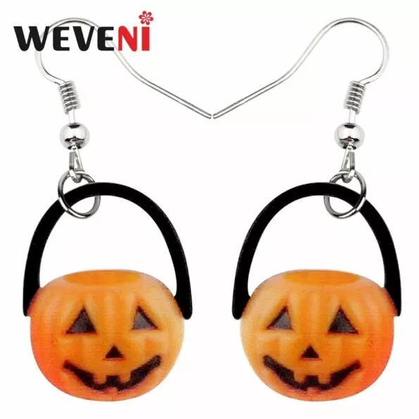 brinco acrilico halloween pumpkin sorriso brincos dangle gota novo longa planta Brinco Acrílico Halloween Pumpkin Sorriso Brincos Dangle Gota Novo Longa Planta Presente Jóias Para Mulheres Meninas Presente Feminino Atacado