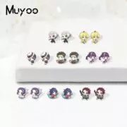 Brinco Anime demon slayer kimetsu no yaiba kamado tanjirou kawai acrílico resina brincos kamado nezuko epoxy acrílico adorável brincos
