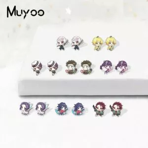 brinco anime demon slayer kimetsu no yaiba kamado tanjirou kawai acrilico resina Pelúcia Mob psycho 100 brinquedo de pelúcia anime mobu saiko hyaku dimple figura travesseiro macio cosplay boneca recheada 35*50cm para o presente