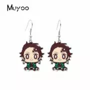 Brinco anime demon slayer tanjirou nezuko zenitsu inosuke personagens acrílico epóxi dangles