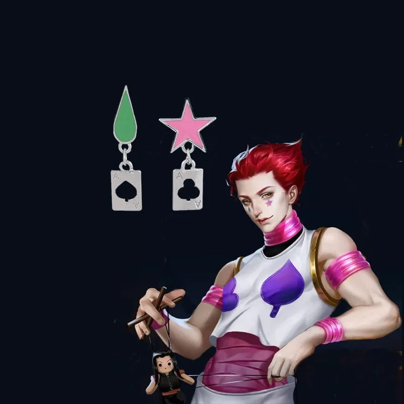 brinco anime hunter x hunter hisoka cosplay brincos estrelas lagrima poker Geek Magazine.com.br