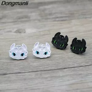 brinco como treinar seu dragao dos desenhos animados brincos sem dentes do parafuso Gothic lolita halloween crânio bat blavk asas hairpin cosplay menina acessórios de cabelo clipe de cabelo