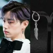 Brinco Coreia K-Pop Da Liga Do Parafuso Prisioneiro Do Punk Rock Pena Do Moderno Árvore folha Pingente Clipe Auricular Caras Mulheres do Hip Hop Meninos brinco Unisex