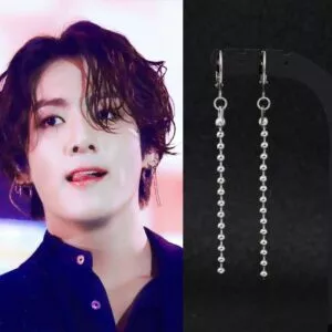 brinco dna kpop corrente de borla banda kpop bangtan boys brincos de aco inoxidavel Brinco elegante do vintage punk gótico cristal strass orelha manguito envoltório clipe brincos
