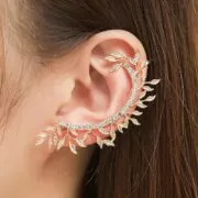 Brinco elegante do vintage punk gótico cristal strass orelha manguito envoltório clipe brincos
