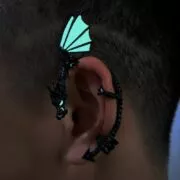 Brinco Glow In The Dark Luminosa preto Dragão Ear Cuff Jóias para Presentes Das Mulheres Dos Homens Brincos Da Orelha Clipe Do Punk Ouvido Z4P367