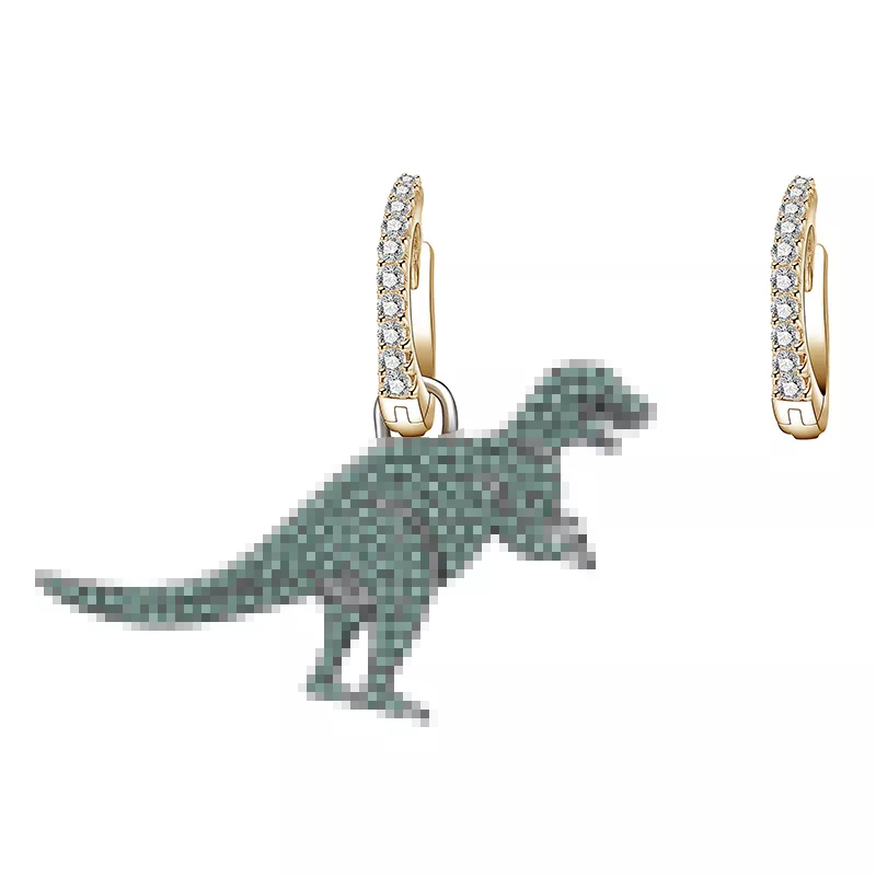 Brinco Godzilla na moda brincos de ouro cor animal brincos de moda jóias dinossauro brincos para mulheres brincos de zircão