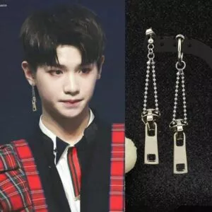 brinco k pop homens meninos coreano tipo ziper de aco inoxidavel unisex borla Brinco Final Fantasy nuvem luta cosplay brincos um unidade