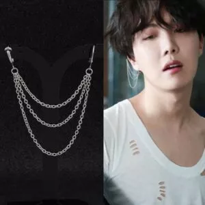 brinco k pop masculinos da coreia brincos de aco inoxidavel de hip hop em aco Colar K-Pop Wang yibo mesmo colar skate ins rua dança tendência colar acessórios