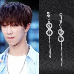 brinco kpop coreano aco inoxidavel brinco hoop clipe na moda gigantesco pingente Pulseira Kpop bangtan meninos jung kook jungkook pulseira de jóias cadeia frisada pulseira de contas redondas pulseira atacado novo atacado