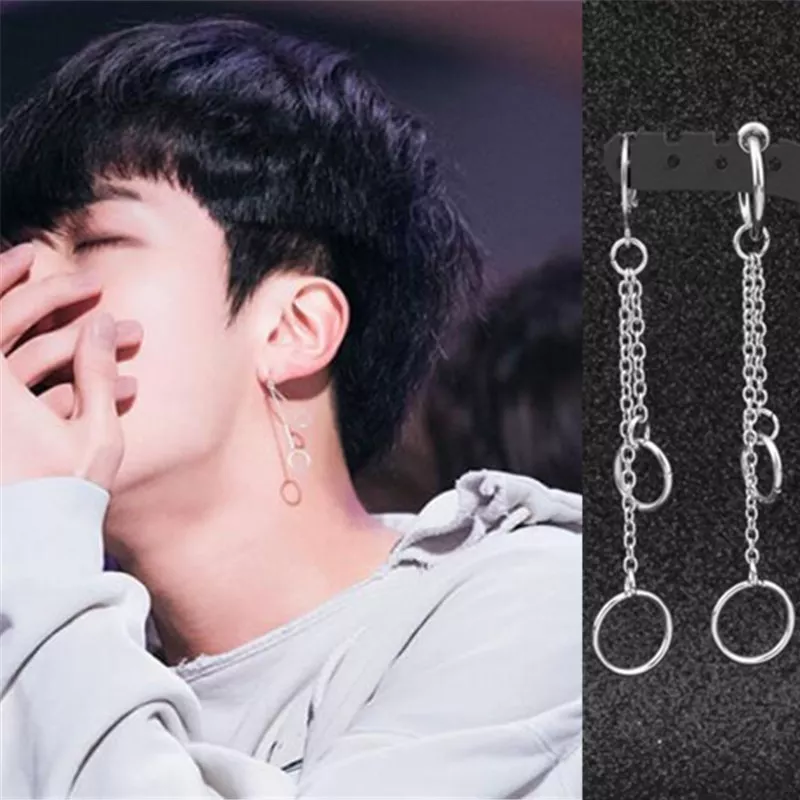 Brinco Kpop dna coreano punk borla brincos femininos brincos masculinos de aço inoxidável brinco para mulher homem hip hop jóias