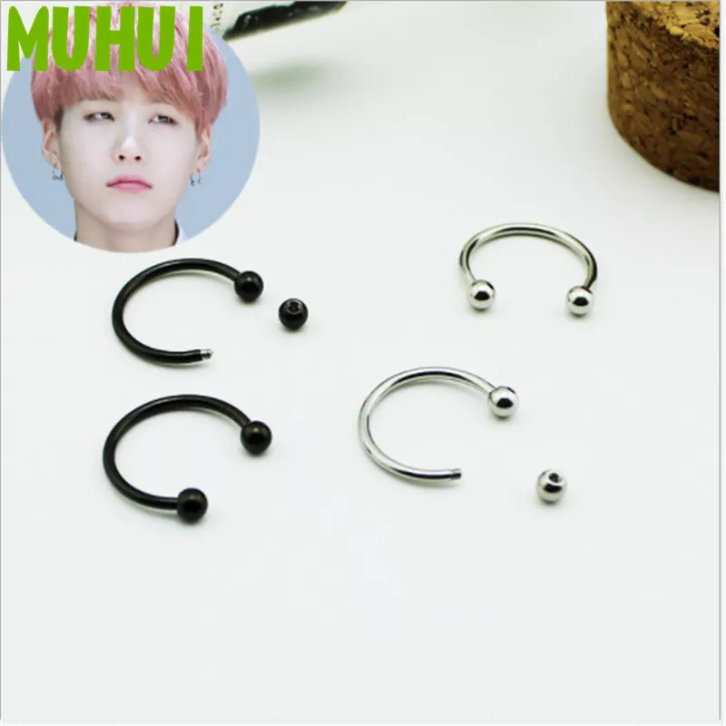 Brinco kpop jungkook v suga cone afilado titânio aço unissex brincos para mulheres jóias masculinas brinco b111
