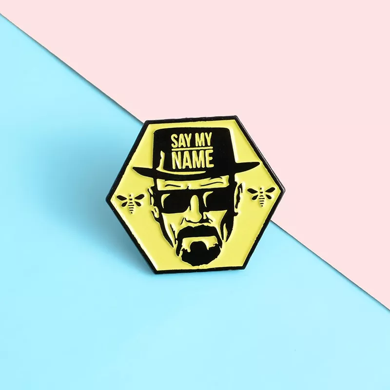 Broche Breaking Bad esmalte lapela pinos protagonista heisenberg broches emblemas dizer meu nome moda legal pinos presentes jóias por atacado