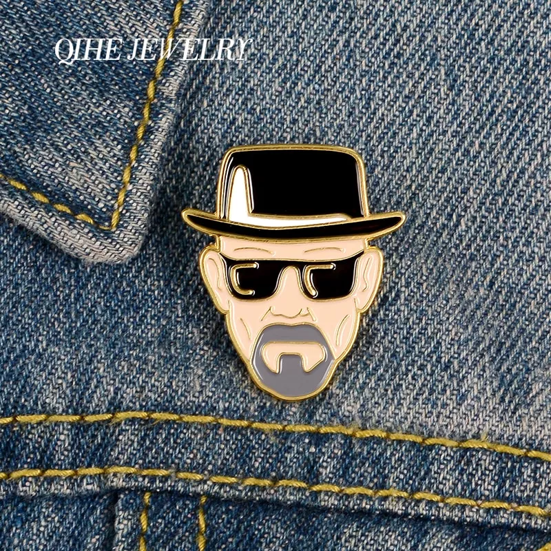 broche breaking bad metal masculinos qihe broches quebrados de mau esmalte Broche Avatar Aang esmalte pino moda novidade cachecol botão pinos dos desenhos animados lapela broches crachá presente para melhores amigos acessórios jóias