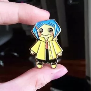 broche coraline boneca esmalte broche pinos cracha lapela pinos liga metal moda Óculos Gojo satoru cosplay jujutsu kaisen preto acessórios traje anime adereços