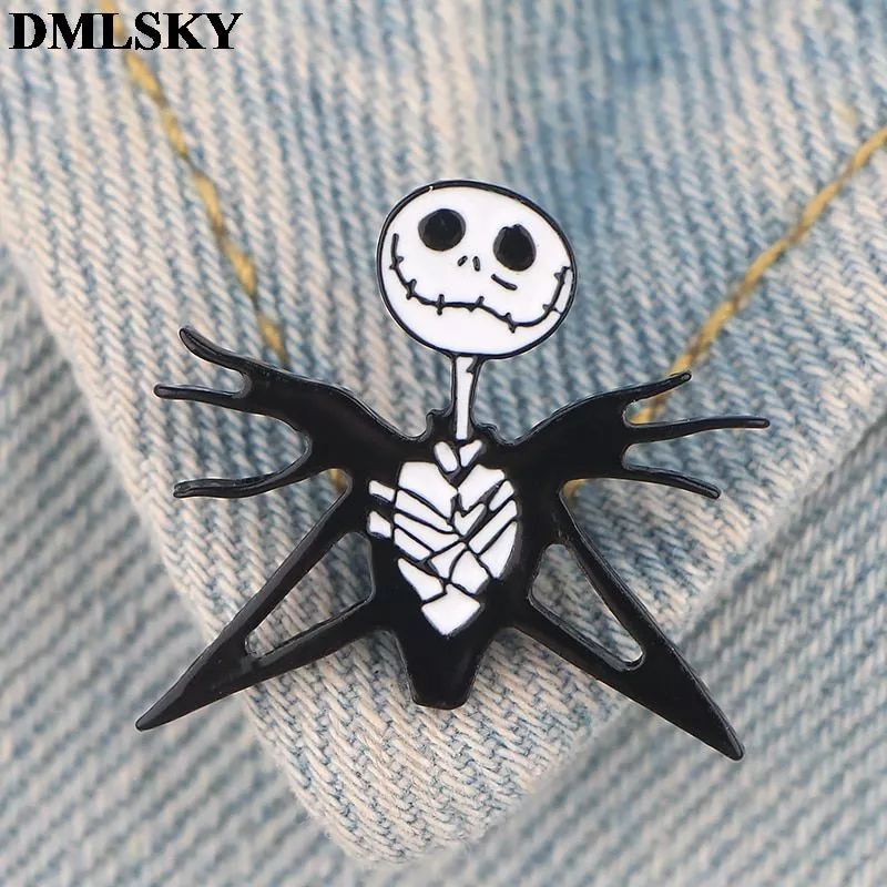Broche Jack Nightmare Before Christmas DMLSKY horror movie Metal Enamel Pin Badge Pins Party Pin Cartoon Brooch Jewelry Badges For Clothes M4003