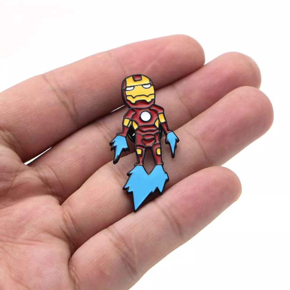 broche marvel vingadores avengers homem de ferro Camiseta Manga Longa Marvel Homem de Ferro Tony Stark Iron Man