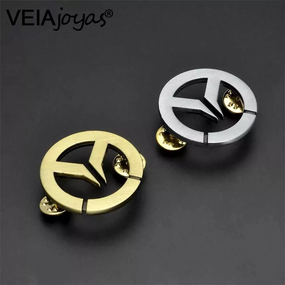 broche overwatch logo prata dourado game Hawcoar colar de aço inoxidável feminino colar de corrente longa feminino jóias de luxo rosa ouro pingente colar presente do dia dos namorados