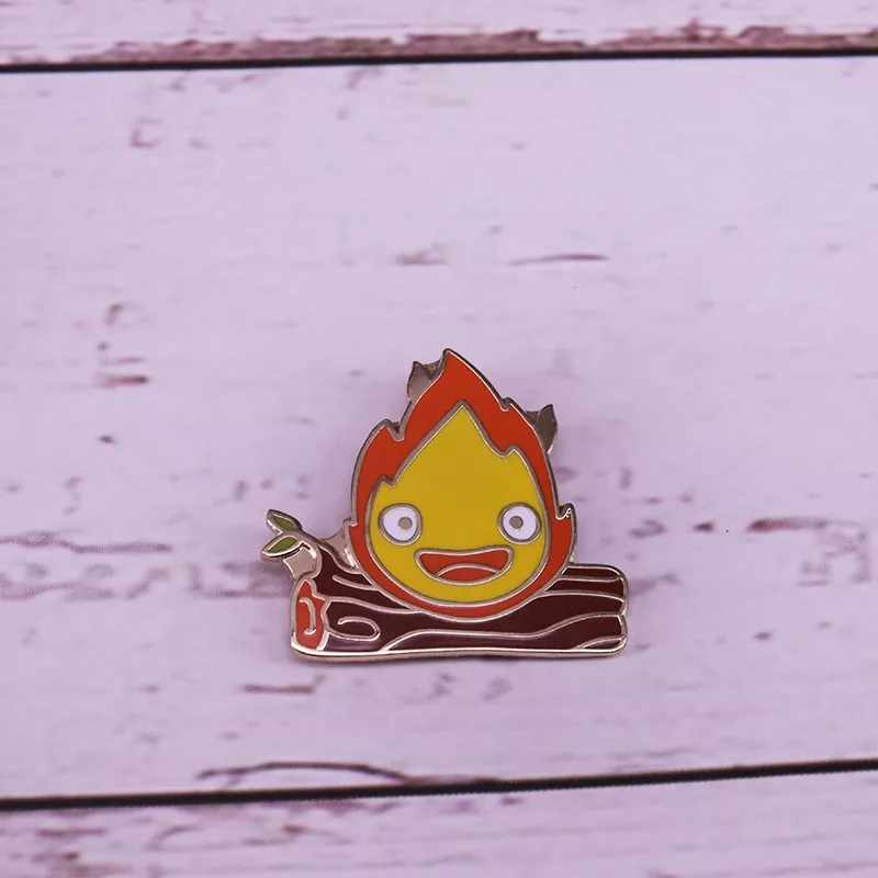 broche pino em movimento do estudio ghibli do castelo do howl do pino duro Brinco K-Pop masculinos da coréia, brincos de aço inoxidável de hip-hop em aço inoxidável com fecho para orelha unissex