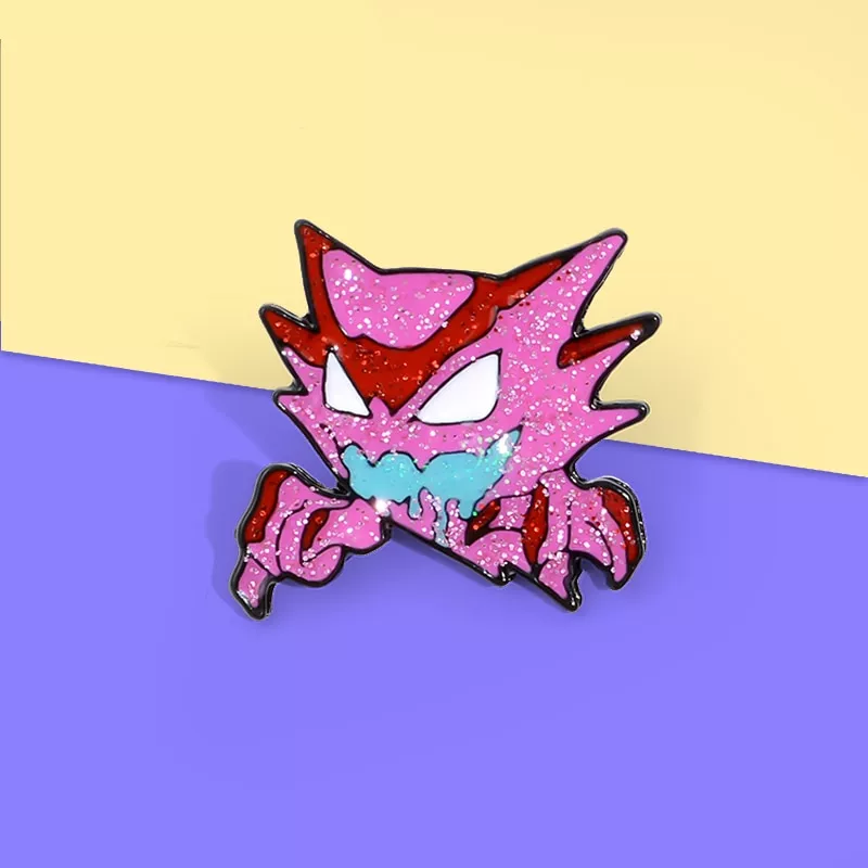 broche pokemon haunter esmalte pino twinkle broches dos desenhos animados Broche Coraline boneca esmalte broche pinos crachá lapela pinos liga metal moda jóias acessórios presentes