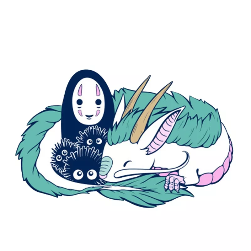 Broche Sem rosto haku pino spirited away fuligem sprite emblema bonito anime fãs decoração