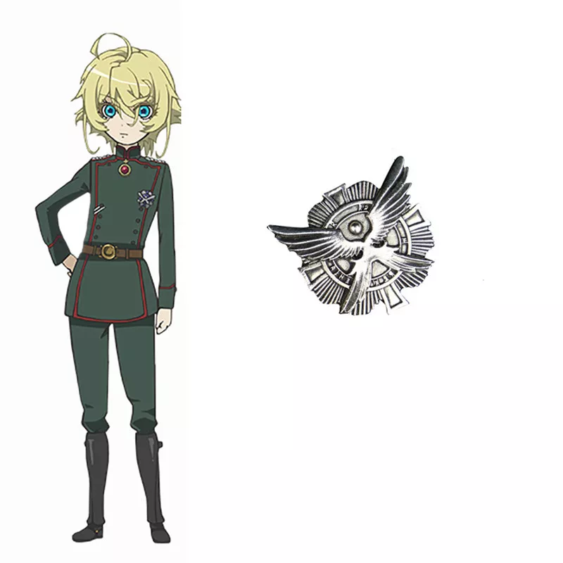 Broche tanya emblema anime degurechaff cosplay pino adulto broche de metal acessórios