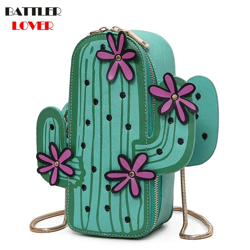 cactus forma bolsas de moda feminina bolsa de ombro da marca de luxo sacos do Flash Unicórnio Flap Bolsas Sacos Das Mulheres PU LEATHER Crossbody Verão Sling Cadeia de Telefone Sacos Casual Mensageiro Das Senhoras Sacos de Ombro