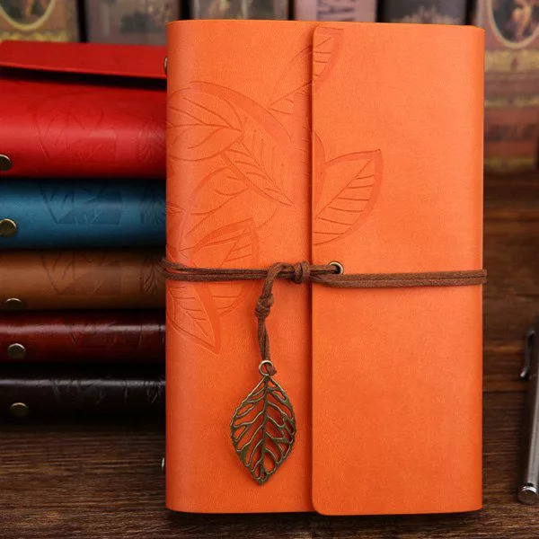 Caderno Livro Diário Folha Laranja