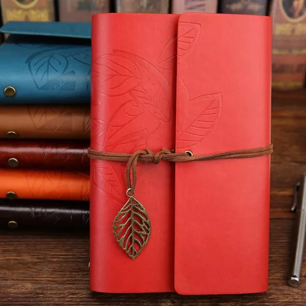 Caderno Livro Diário Folha Vermelho