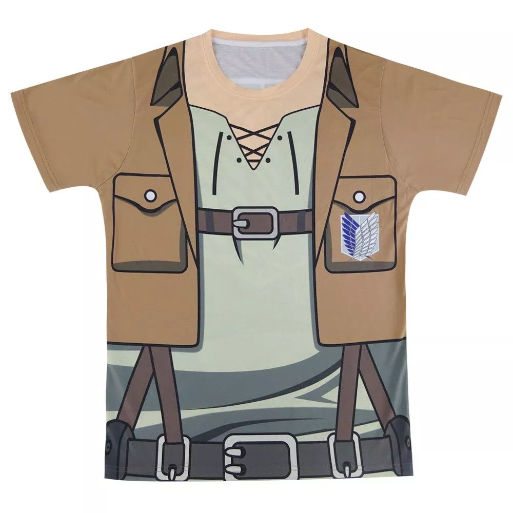 camiseta attack on titan shingeki no kyojin uniforme anime Camiseta Capitão América Guerra Civil Uniforme Soldado Invernal