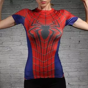 camiseta blusa feminina cosplay marvel homem aranha Camiseta Manga Longa Marvel Homem Aranha Spider Man