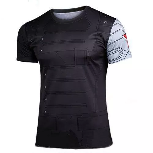 camiseta capitao america soldado invernal bucky uniforme guerra civil marvel Camiseta Pantera Negra Black Panther 2016 Guerra Civil