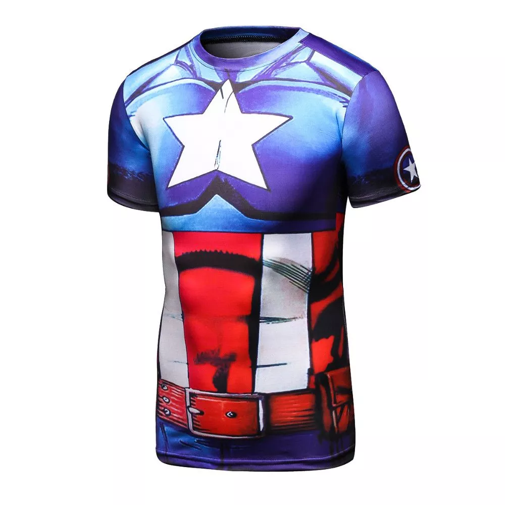 camiseta capitao america uniforme guerra civil marvel 2 Camiseta Manga Longa Capitão América Uniforme Marvel