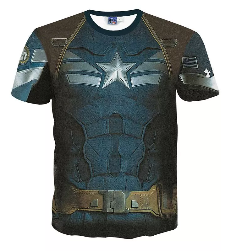 camiseta capitao america uniforme guerra civil marvel Camiseta Manga Longa Capitão América Uniforme Marvel