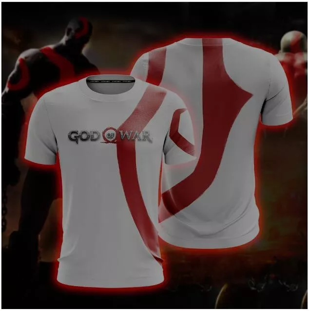 Camiseta Game Kratos God Of War 3D Comics Impresso Camisetas de Manga Curta Men Pano De Fitness Tops Masculino Topos Traje Cosplay