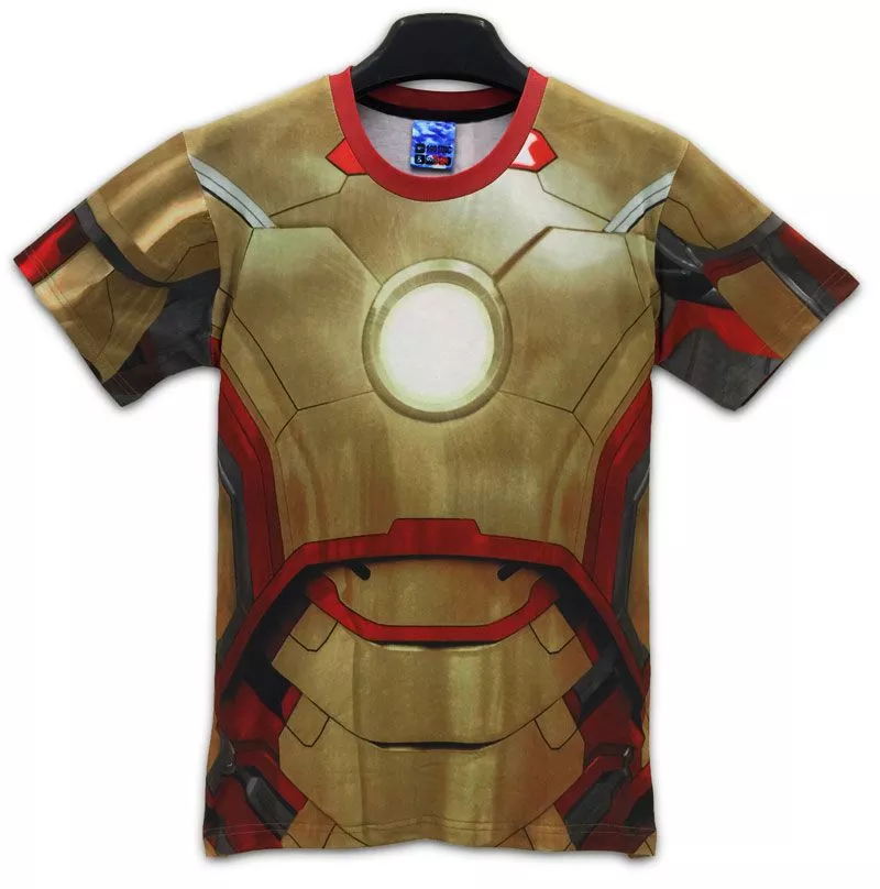 camiseta homem de ferro iron man guerra civil uniforme Camiseta Manga Longa Deadpool Marvel
