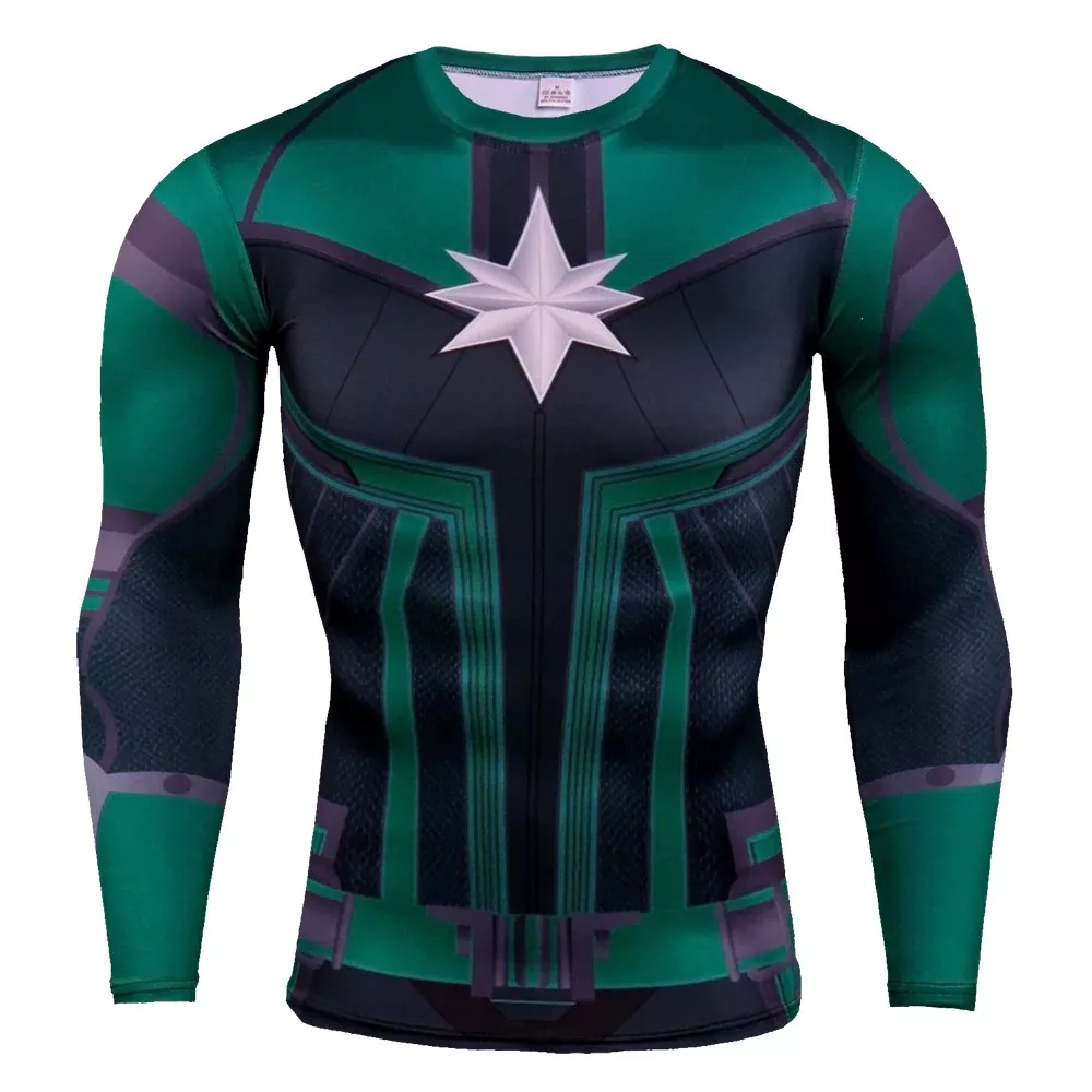 Camiseta Manga Longa Capitã Marvel Kree EndGame Ultimato