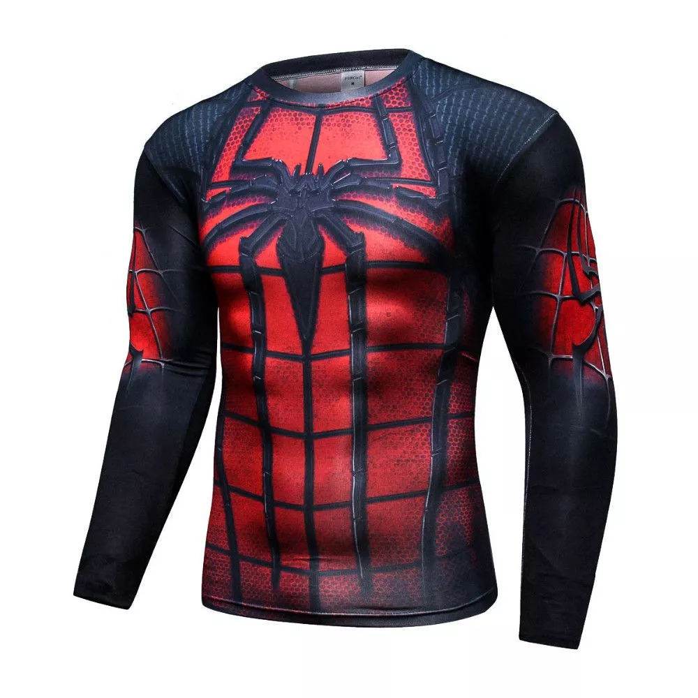 camiseta manga longa homem aranha spiderman marvel Camiseta Marvel Cosplay Uniforme Capitão América
