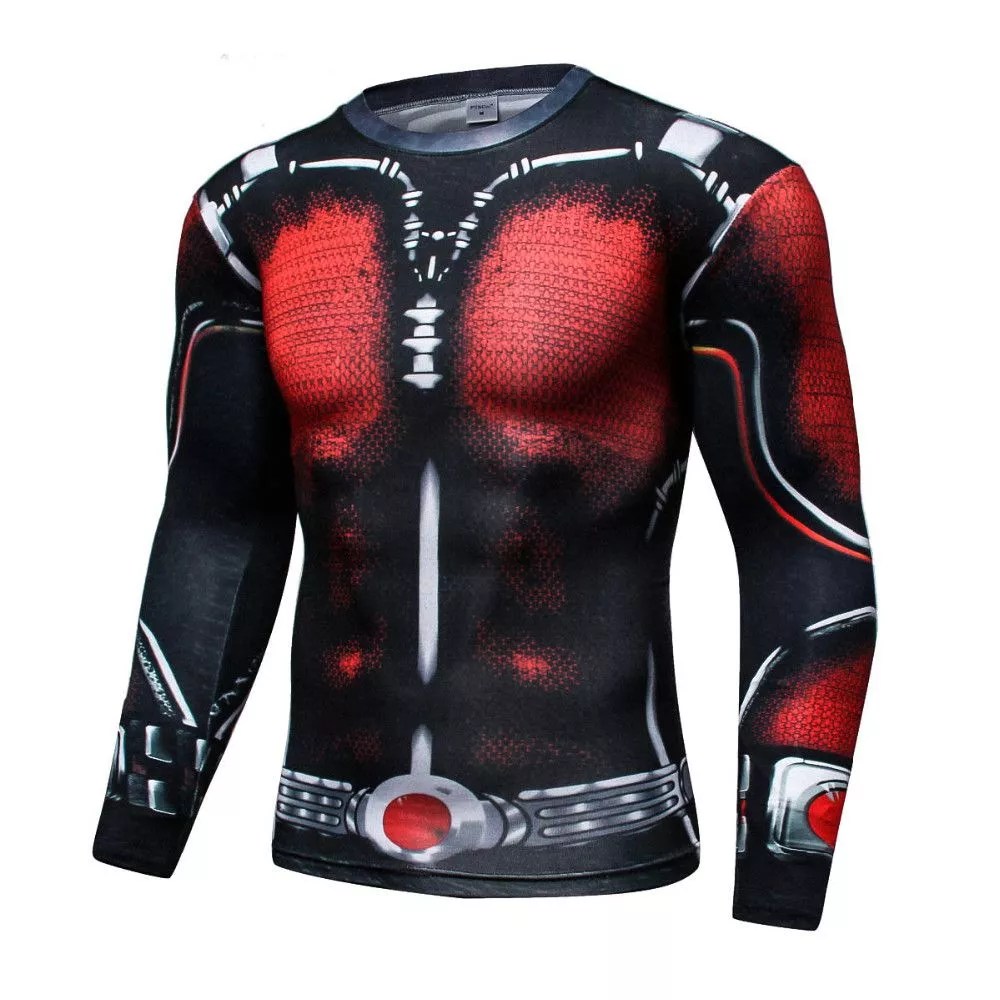 camiseta manga longa homem formiga ant man uniforme marvel Pijama Adulto Panda