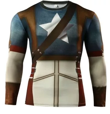 Camiseta Manga Longa Marvel Armadura Capitão América Soldado Invernal