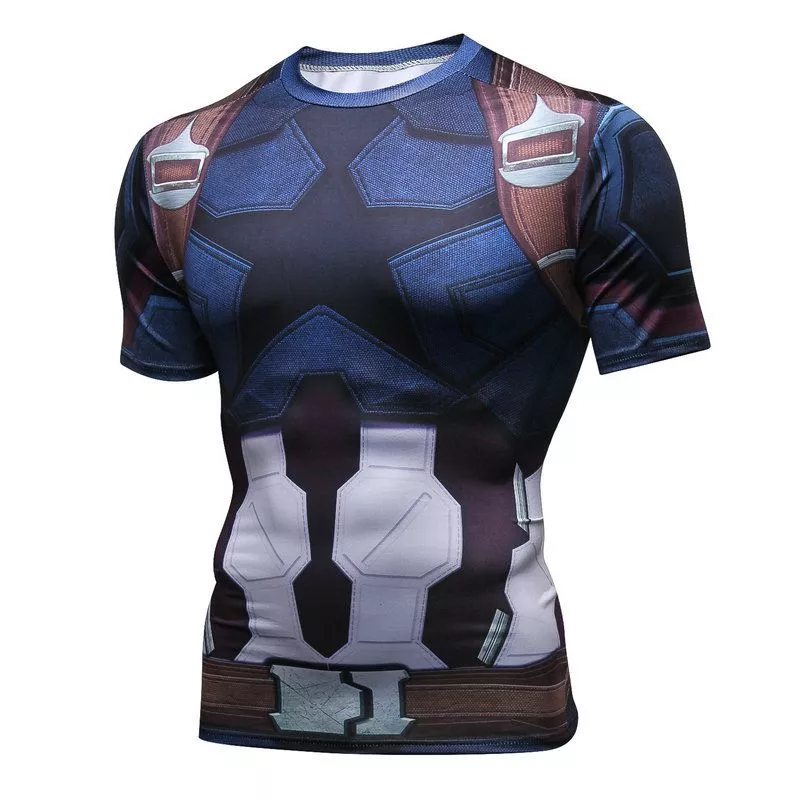 camiseta marvel cosplay uniforme capitao america Camiseta Marvel Cosplay Homem de Ferro Tony Stark