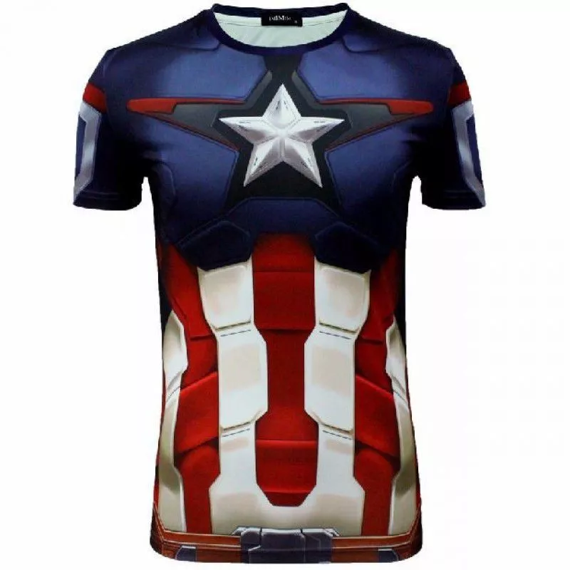 camiseta marvel disney capitao america avengers vingadores era de ultron Camiseta Manga Longa Capitão América Uniforme Marvel