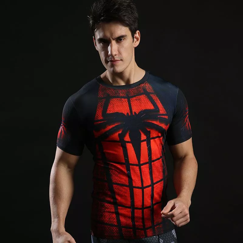 camiseta marvel spider man homem aranha logo vermelha e preta estampa 3d Camiseta Manga Longa Marvel Spider-Man Homem-Aranha Estampa 3D