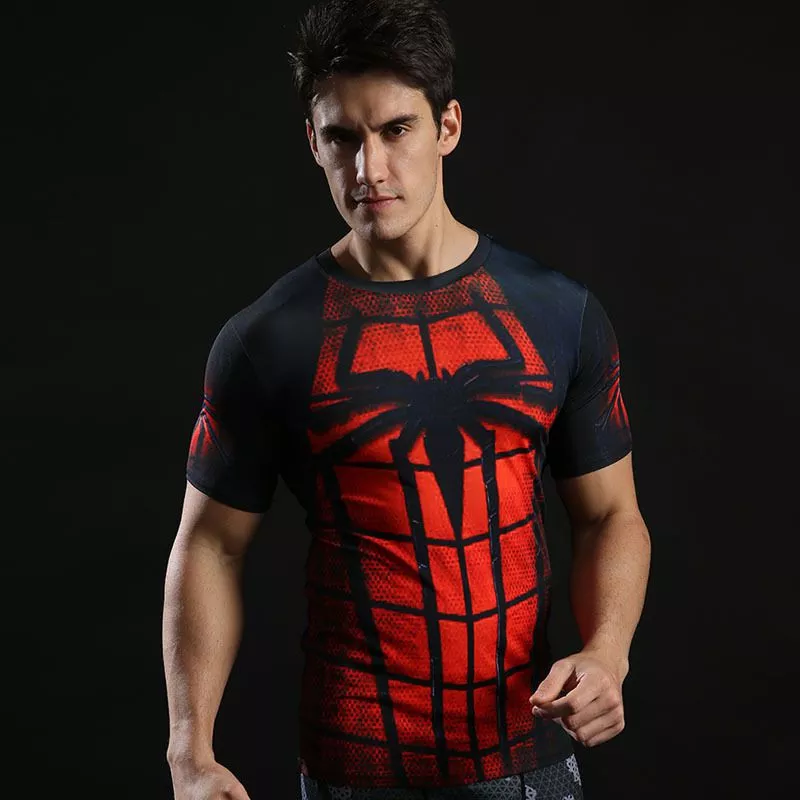 Camiseta Marvel Spider-Man Homem-Aranha Logo Vermelha e Preta Estampa 3D
