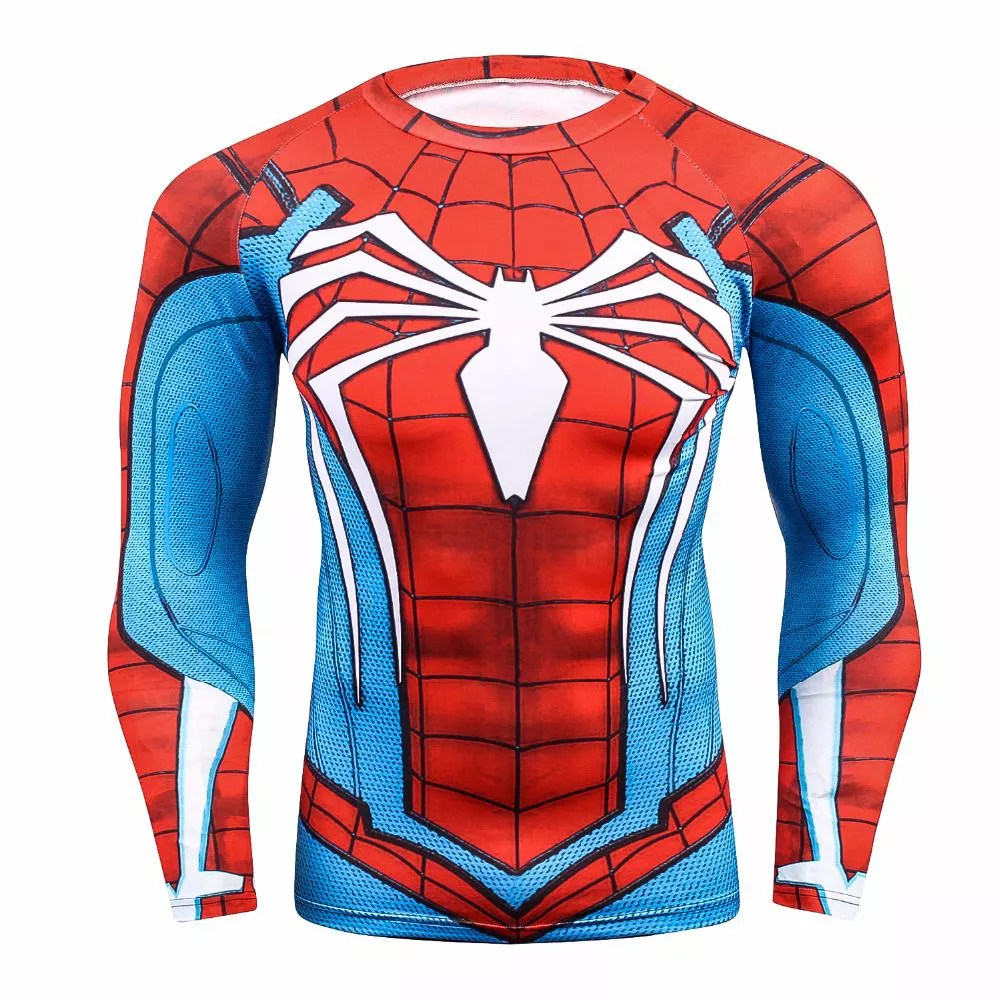 camiseta marvel uniforme spider man homem aranha manga longa Camiseta Marvel Cosplay Homem de Ferro Tony Stark
