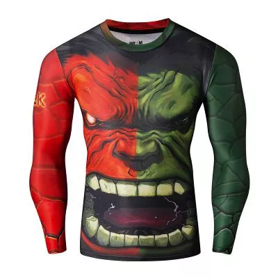 camiseta masculina cosplay marvel hulk verde vermelho Camiseta Manga Longa Deadpool Marvel