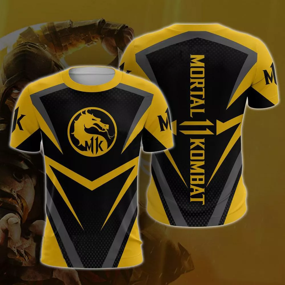 camiseta mortal kombat 11 t shirts 3d impressao jogo de luta mortal kombat 11 Ute capa de chuva dos desenhos animados pato crianças capa de chuva ufo crianças chapéu guarda-chuva mágico mãos livres topos meninos e meninas poncho à prova vento do bebê