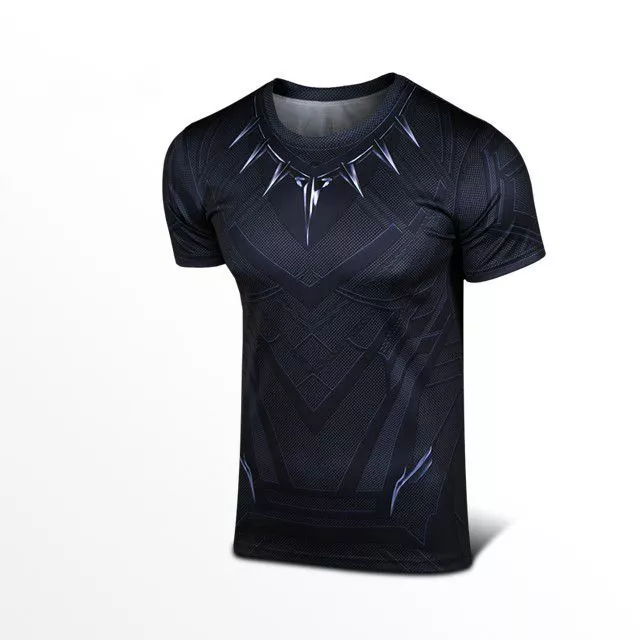 camiseta pantera negra black panther 2016 guerra civil Camiseta Manga Longa Capitão América Uniforme Marvel